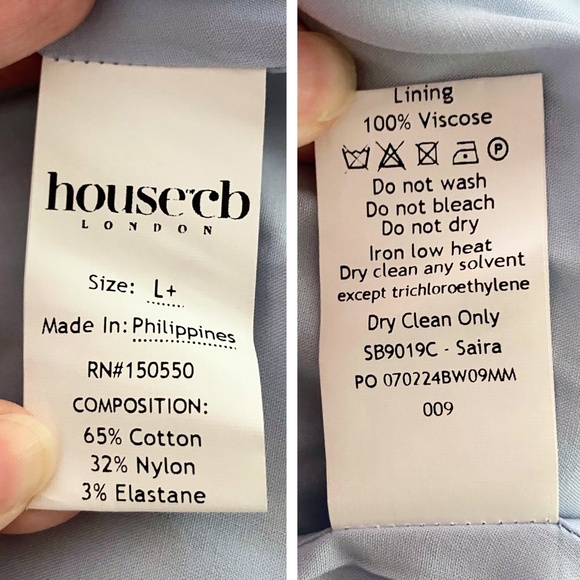 NEW House of CB Saira Soft Blue Vintage Floral Print Dress L+ (XL) - Picture 16 of 17